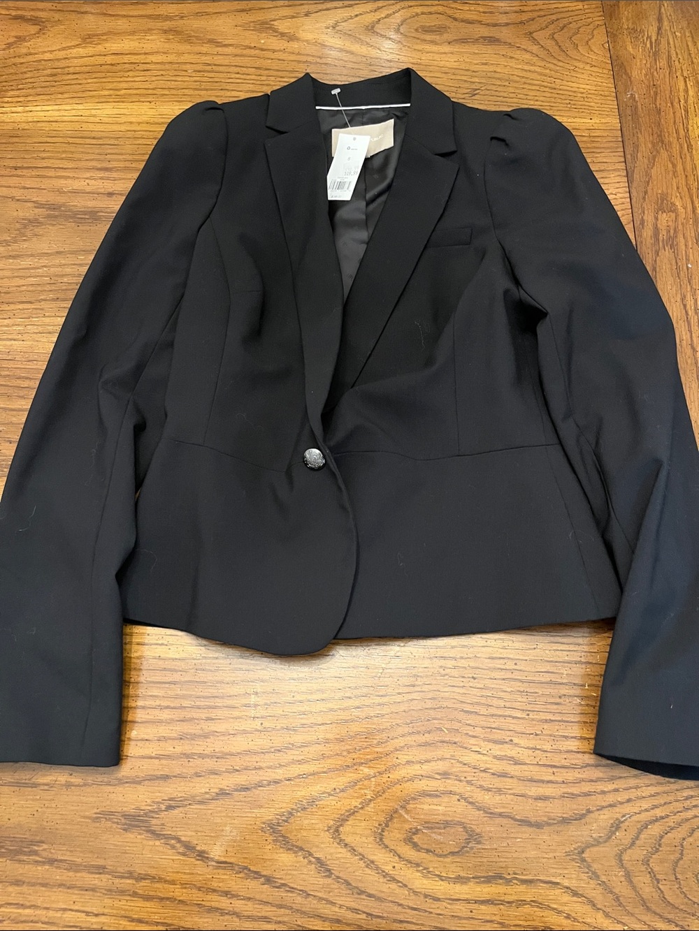 Banana Republic black structured blazer, size 8, new with tags